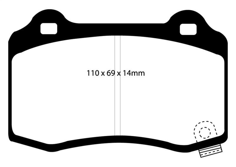 Plaquettes de frein arrière Redstuff EBC 15+ Cadillac CTS 3.6 Twin Turbo