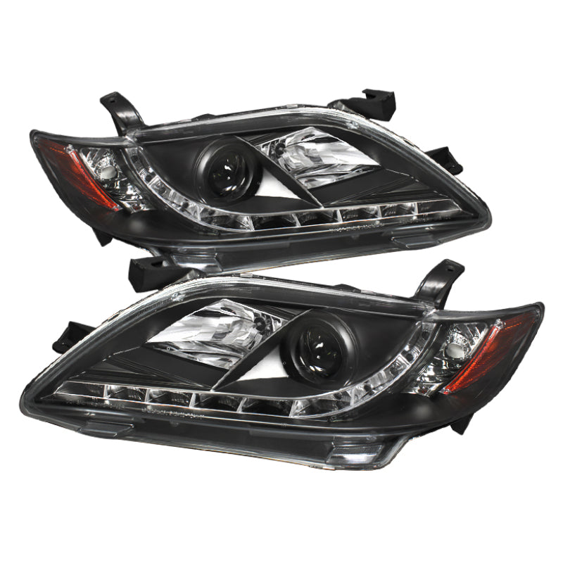 Phares de projecteur Spyder Toyota Camry 07-09 DRL Noir Haut H1 Bas H7 PRO-YD-TCAM07-DRL-BK