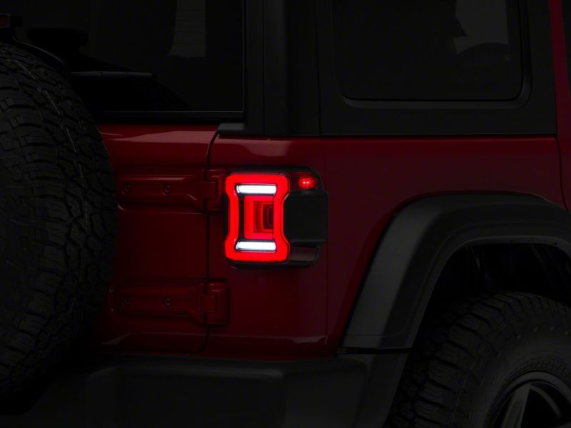 Feux arrière à LED Raxiom 18-23 Jeep Wrangler JL Horizon - Boîtier noir - Lentille rouge