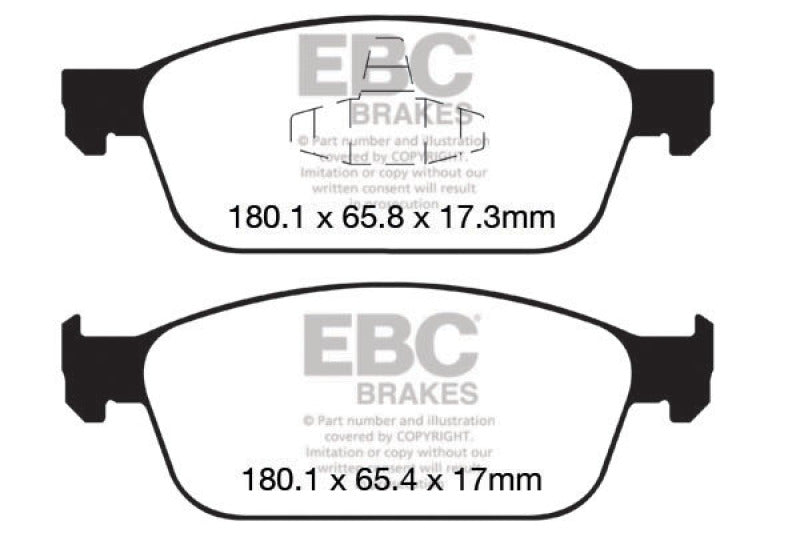 Plaquettes de frein avant EBC 12+ Ford Focus 2.0 Turbo ST Greenstuff