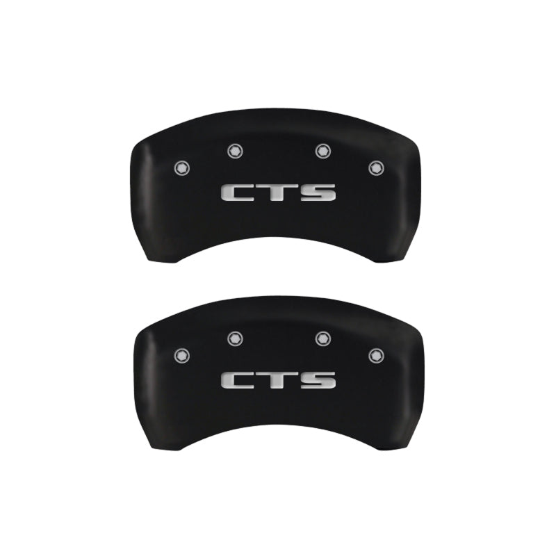 Couvre-étriers MGP 4 gravés à l'avant en cursive/arrière gravé Cadillac finition rouge CTS argent ch