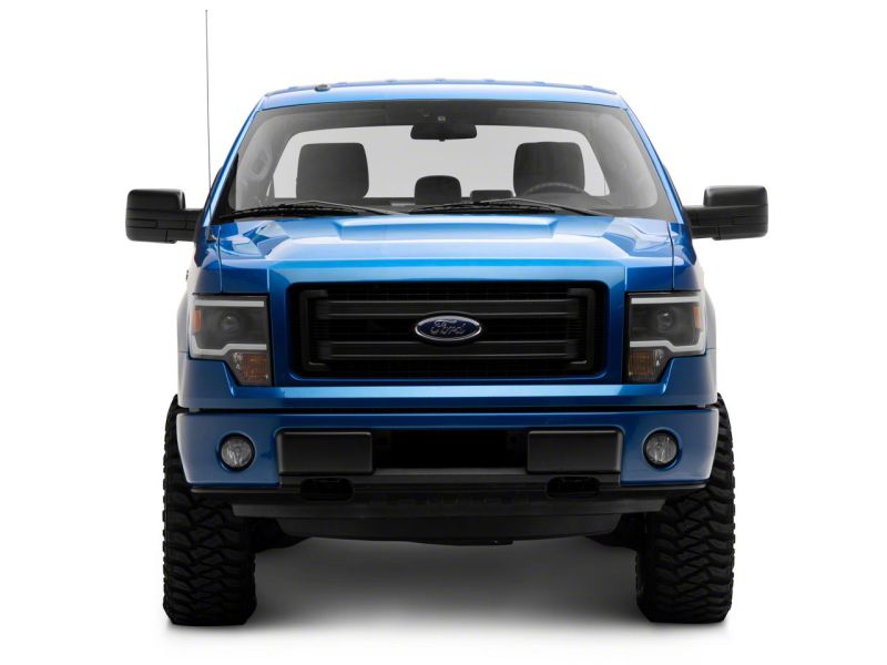 Phares de projecteur Raxiom 09-14 Ford F-150 Axial Series avec barre lumineuse à LED - Boîtier noir (lentille transparente)