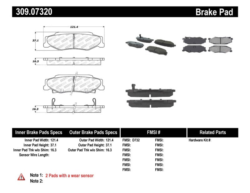 Plaquettes de frein arrière StopTech Performance pour Cadillac XLR/XLR-V 04-08 et Chevrolet Corvette 97-10