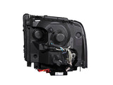 Phares de projecteur ANZO 2005-2007 Ford Excursion avec halo chromé et bande LED (CCFL) 1 pièce