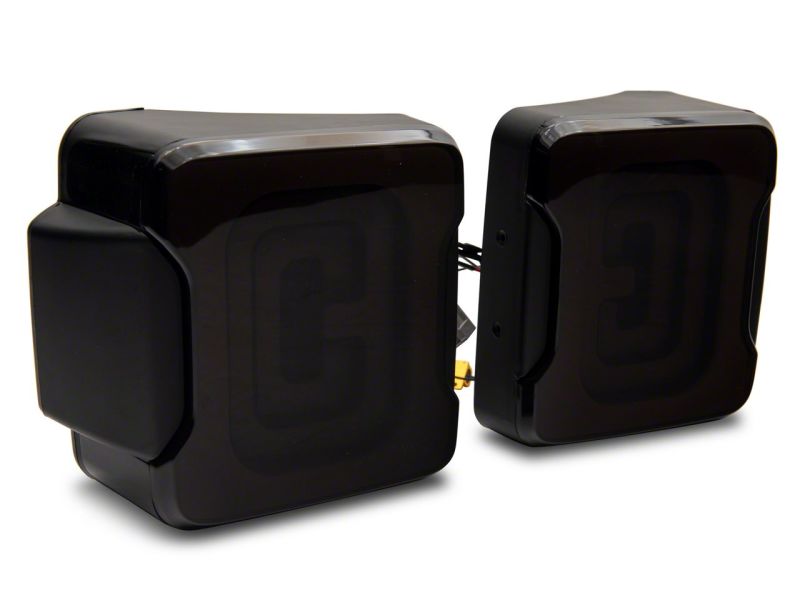 Feux arrière à LED Raxiom 07-18 Jeep Wrangler JK Axial Series Carver - Boîtier noir (lentille fumée)