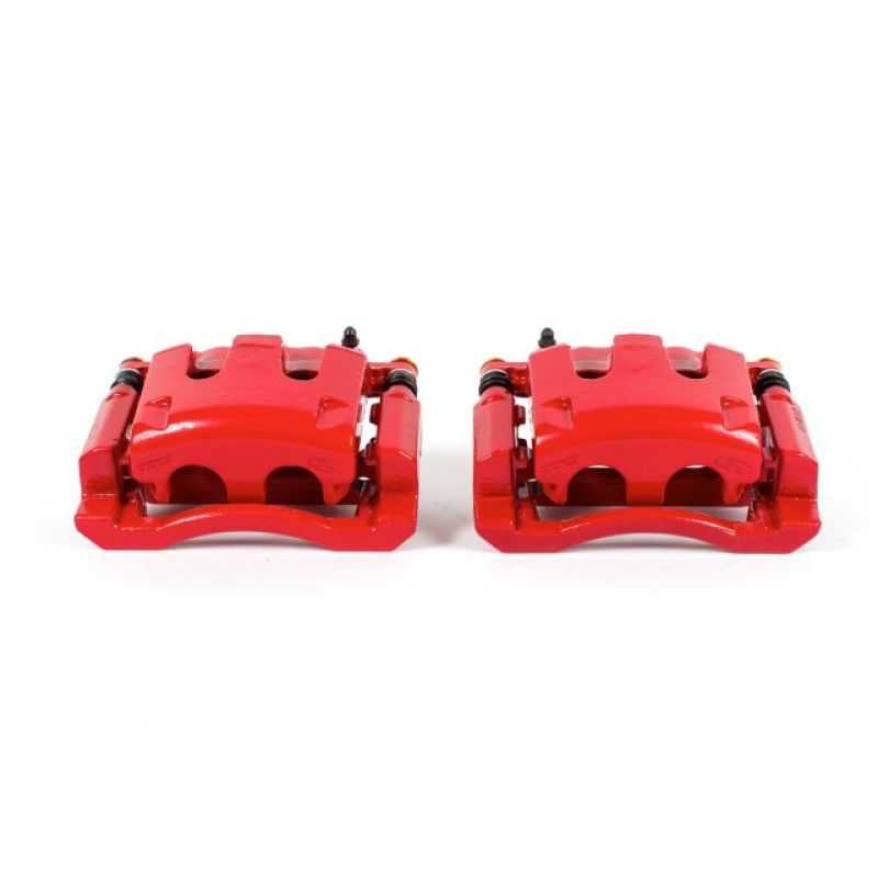 Étriers arrière Power Stop 05-12 Ford F-350 Super Duty rouges avec supports - Paire