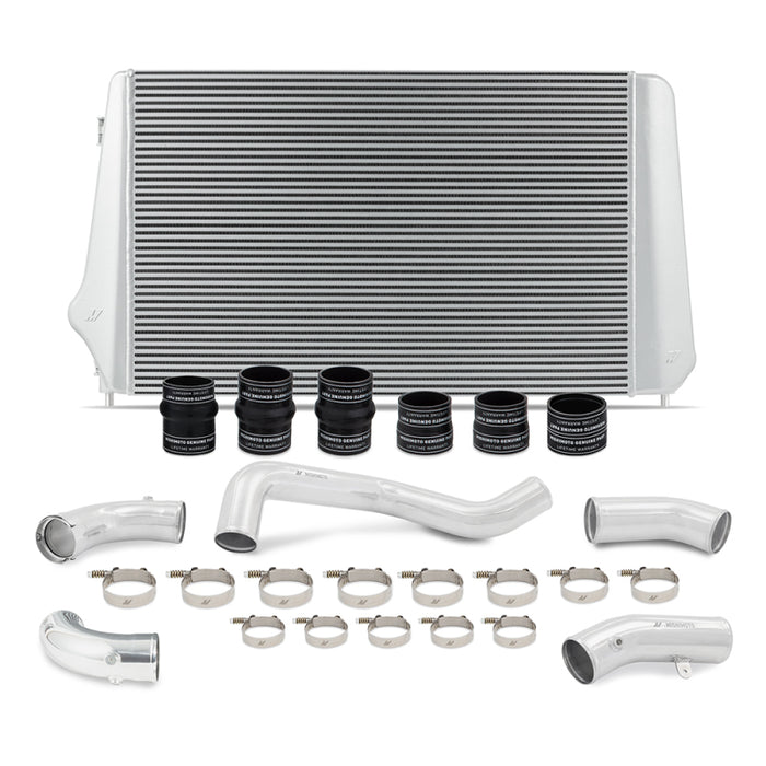 Kit de refroidisseur intermédiaire Duramax Mishimoto 17-19 GM L5P - Argent avec tuyaux polis