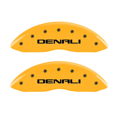Couvre-étriers MGP 4 gravés avant et arrière finition jaune Denali noir ch