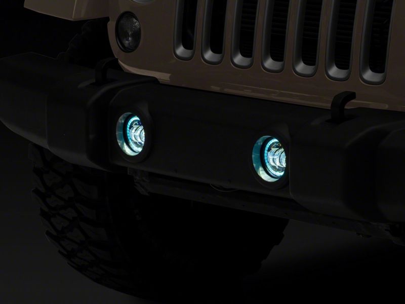 Raxiom 07-18 Jeep Wrangler JK Axial Series 4-In LED Fog Lights w/ RGB Halo