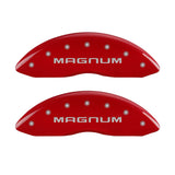 Couvre-étriers MGP 4 gravés avant et arrière finition rouge Magnum argent ch