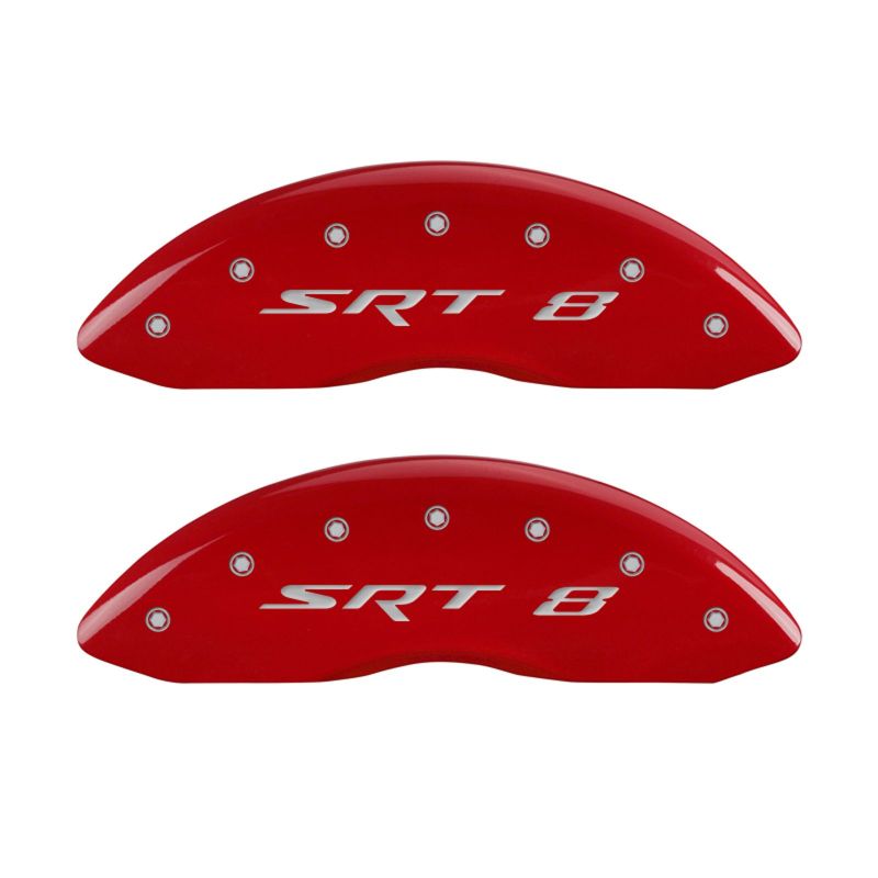Couvre-étriers MGP 4 gravés avant et arrière SRT8 finition rouge argent ch