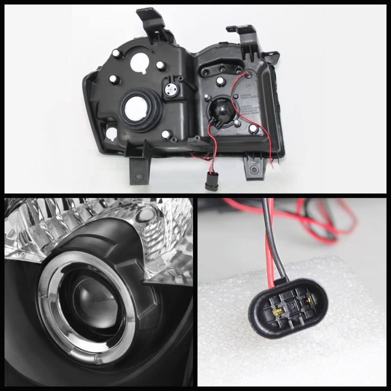 Phares de projecteur Spyder Jeep Grand Cherokee 08-10 LED Halo LED Blk Low 9006 PRO-YD-JGC08-HL-BK