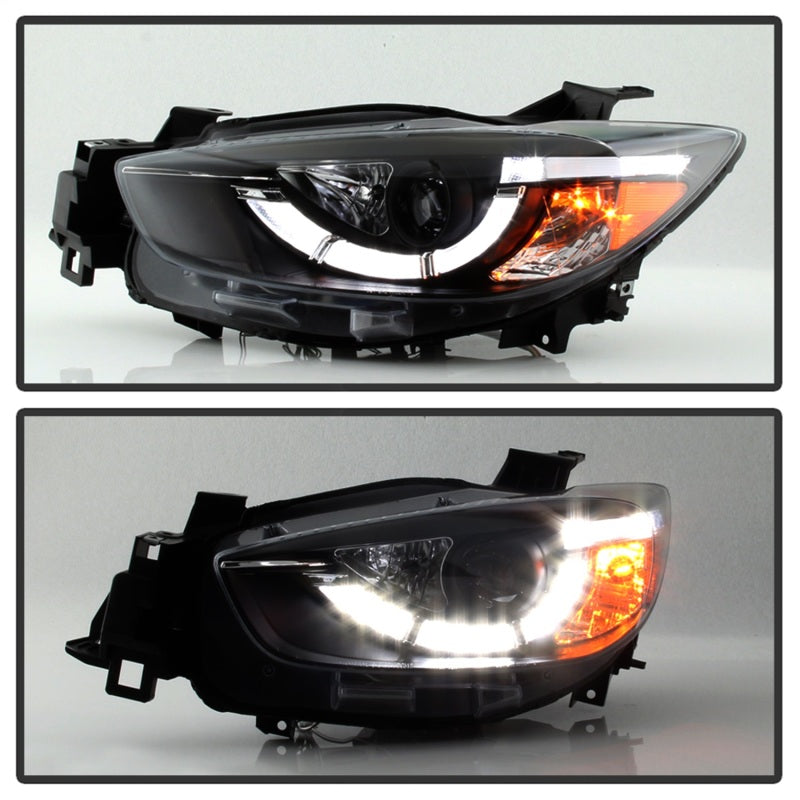 Phares de projecteur Spyder Mazda CX-5 13-15 - DRL LED - Noir PRO-YD-MCX513-DRL-BK