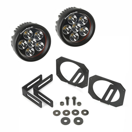 Kit de montage et d'éclairage circulaire à LED monté sur le pare-chocs du Jeep Wrangler JK Rugged Ridge 07-18