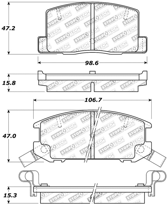 Plaquettes de frein arrière StopTech Performance 1/90-95/00-05 pour Toyota MR2/Spyder