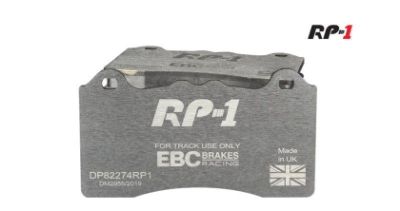 EBC Racing 2021+ BMW M3/M4 / 2023+ BMW M2 (G80/G82/G87) avec plaquettes de frein avant en fonte RP-1 Race