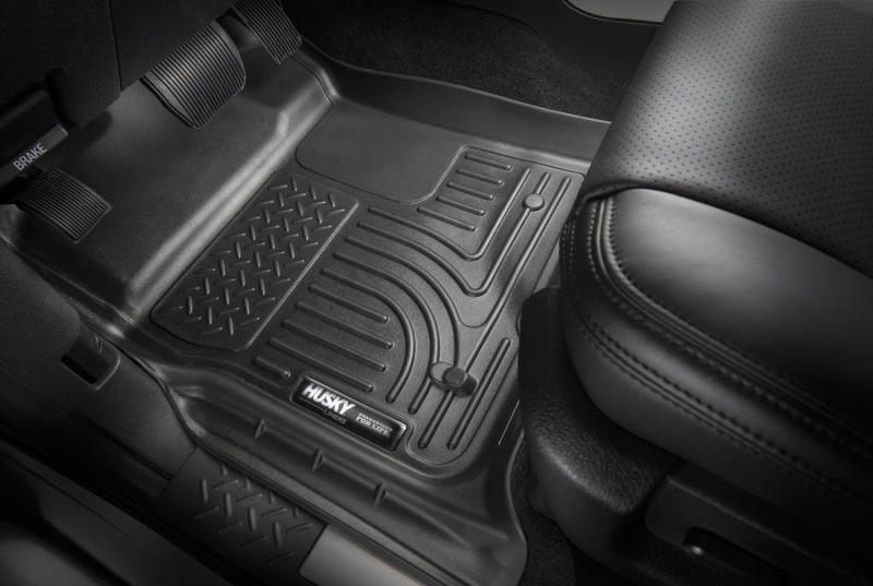 Husky Liners 14-15 Toyota Tundra Double Cab Pickup Weatherbeater Black 2nd Seat Floor Liners