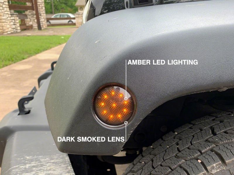 Feux de position latéraux à LED Raxiom 07-18 Jeep Wrangler JK - Fumés