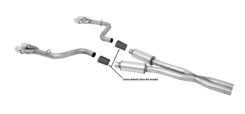 Échappement double Cat-Back de 3 pouces pour Dodge Challenger SRT Hellcat 6,2 L de Gibson 15-19 - Acier inoxydable