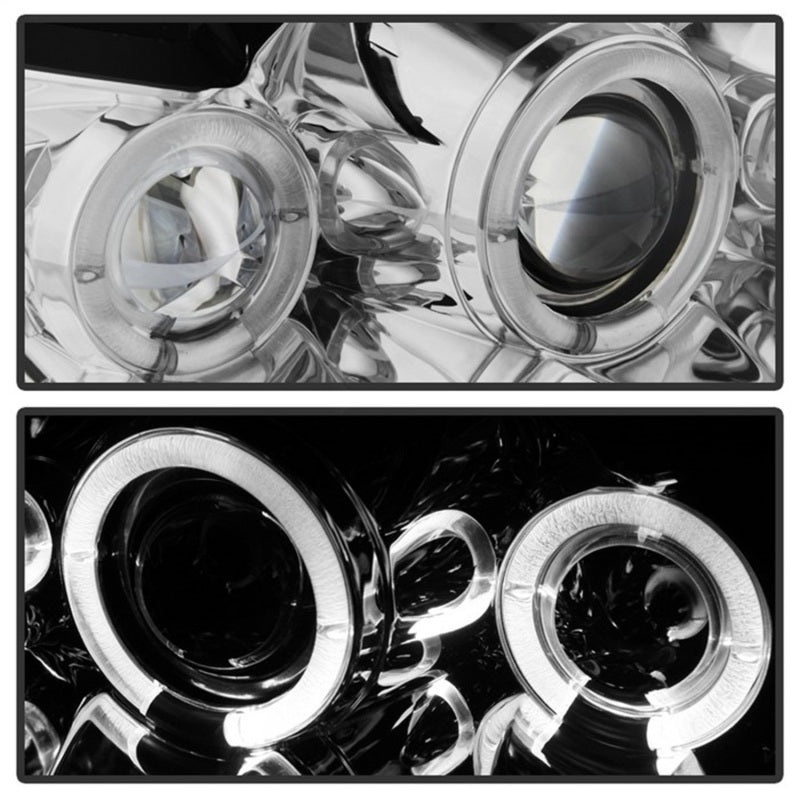 Phares de projecteur Spyder Ford Mustang 99-04 LED Halo Chrome High H1 Low H1 PRO-YD-FM99-1PC-AM-C