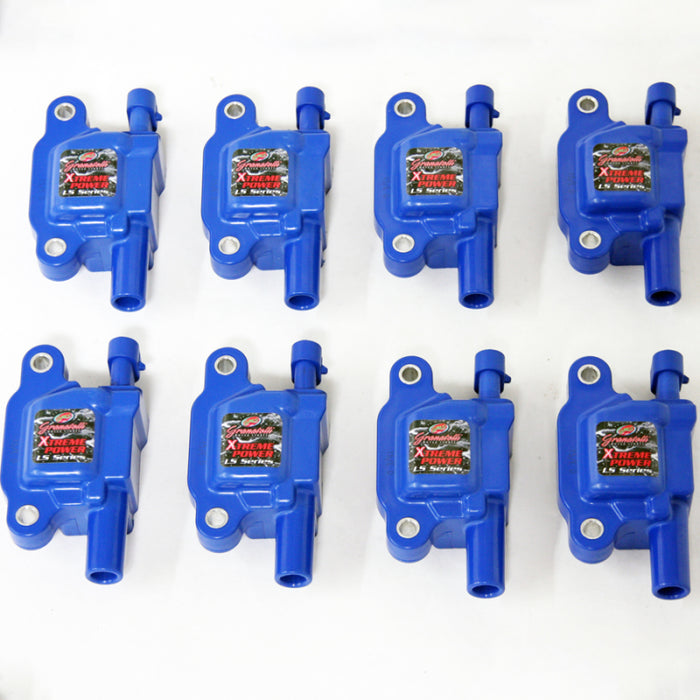 Packs de bobines hautes performances Granatelli 05-13 GM LS1/LS2/LS3/LS4/LS5/LS6/LS7/LS9/LSA - Bleu (lot de 8)