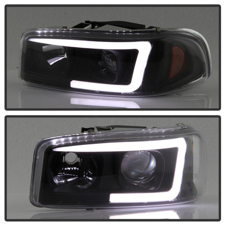 Phares de projecteur Spyder GMC Sierra 1500/2500/3500 99-06 V2 - DRL - Noir PRO-YD-CDE00V2-LB-BK