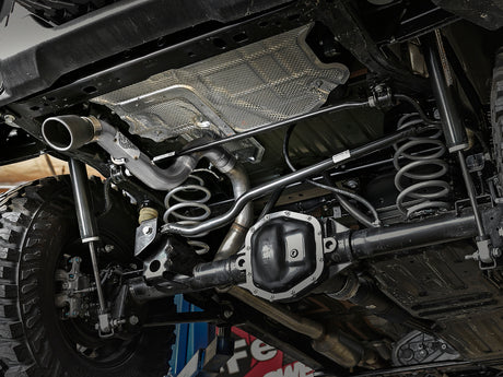 Système d'échappement arrière aFe MACH Force-Xp avec embout noir pour Jeep Wrangler 18-20 L4-2.0T / V6-3.6L