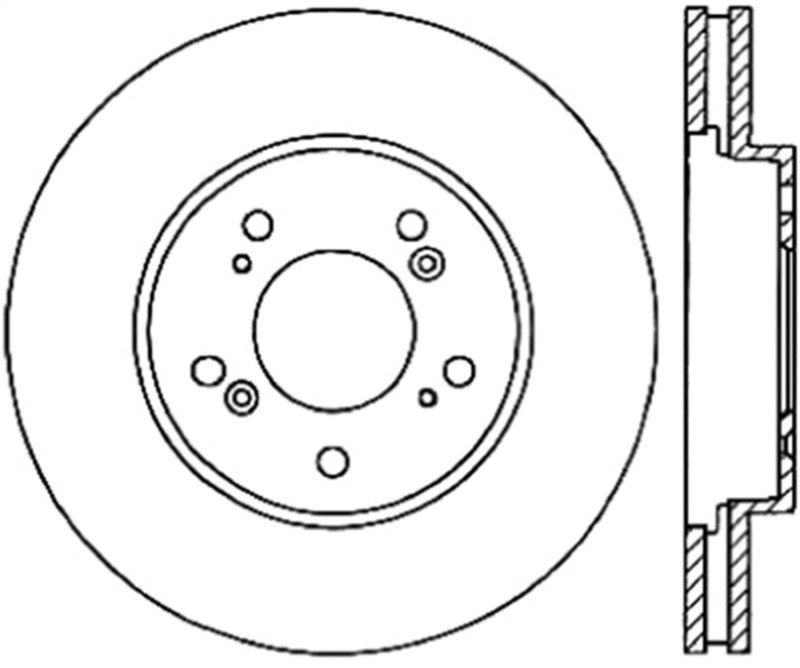 Rotor CRYO fendu avant gauche StopTech Power Slot 05-10 Honda Odyssey