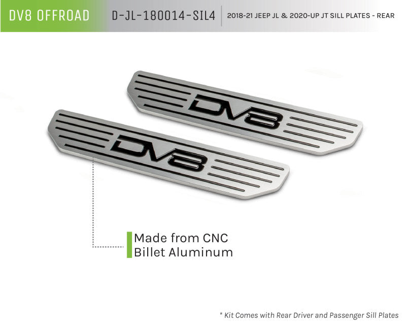 Plaques de seuil arrière Jeep Gladiator JL DV8 Offroad 2018-2019