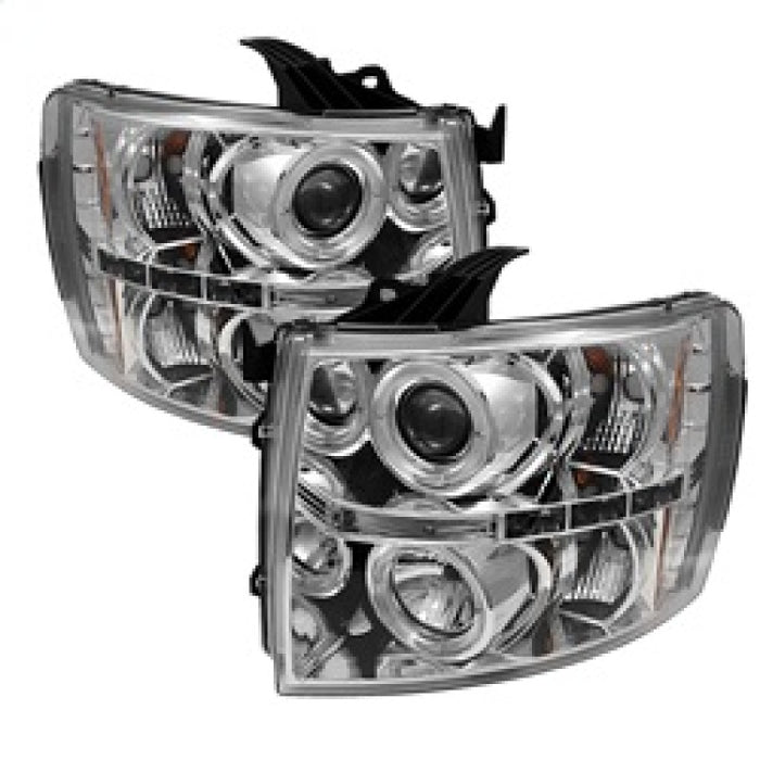 Phares de projecteur Spyder Chevy Silverado 1500 07-13 LED Halo LED Chrm PRO-YD-CS07-HL-C