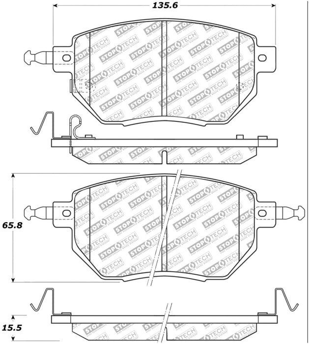 Plaquettes de frein StopTech Street Select - Avant/Arrière