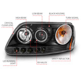 Phares de projecteur ANZO 1997-2003 Ford F-150 avec halo noir (CCFL)