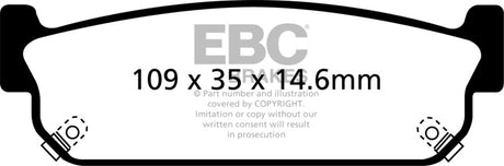 Plaquettes de frein arrière EBC 93-97 Infiniti J30 3.0 Yellowstuff