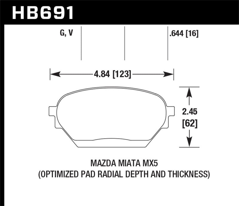 Plaquettes de frein avant Hawk 06-14 Mazda MX-5 DTC-60 Race