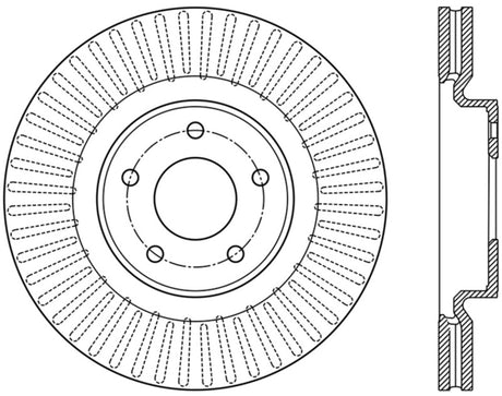 StopTech 13-15 Nissan Pathfinder Slotted Front Left Rotor