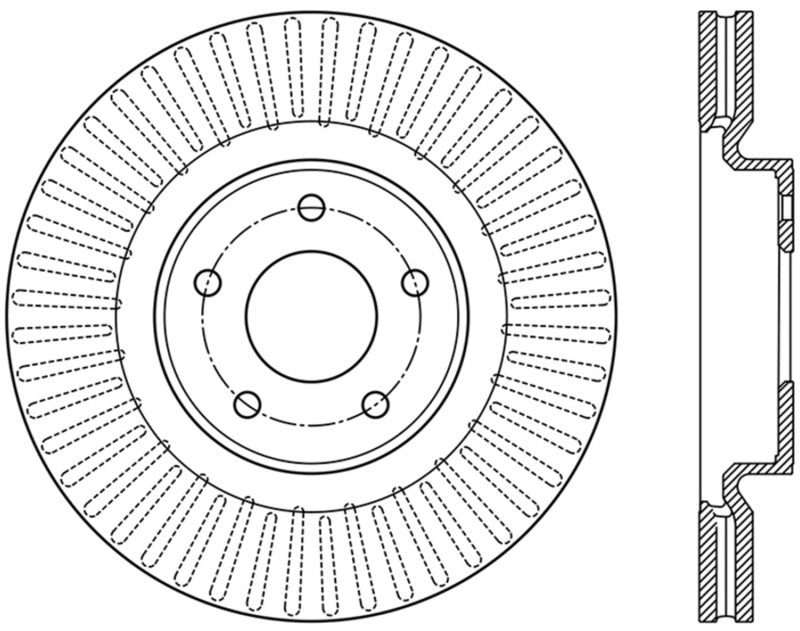 StopTech 13-15 Nissan Pathfinder Slotted Front Right Rotor