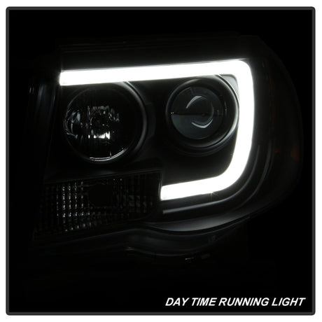 Phares de projecteur Spyder Toyota Tacoma 05-11 - Barre lumineuse DRL - Noir PRO-YD-TT05V2-LB-BK