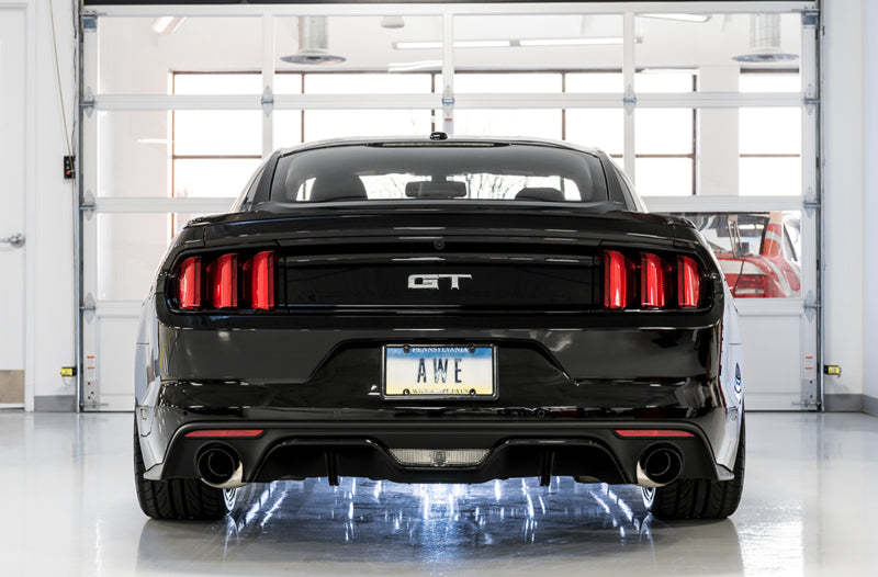 Échappement Cat-back AWE Tuning S550 Mustang GT - Track Edition (embouts noirs diamantés)