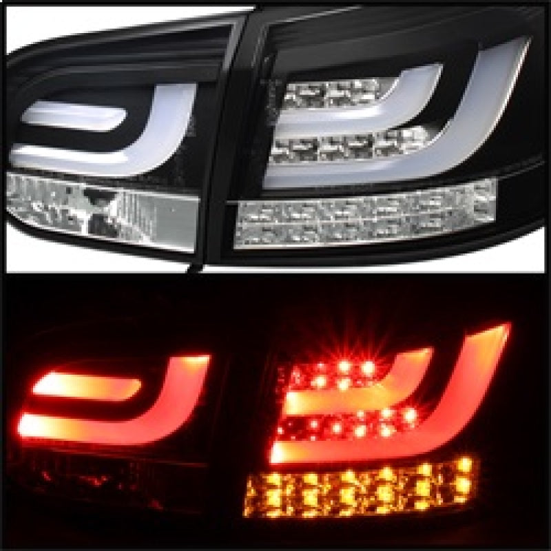 Feux arrière LED Spyder Volkswagen Golf/GTI 10-13 Type G2 avec barre lumineuse Noir ALT-YD-VG10-LED-G2-BK