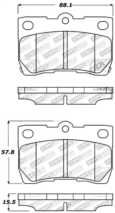 Plaquettes de frein arrière StopTech Performance 06 Lexus GS300/430 / 07-08 GS350 / 06-08 IS250/350