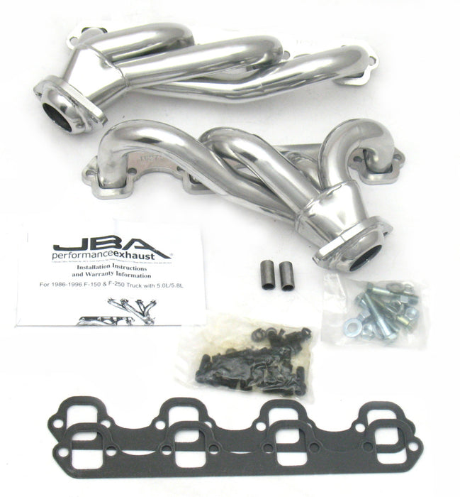 Collecteur d'échappement JBA 87-95 Ford F-150 5,0 L SBF 1-1/2 po primaire Silver Ctd Cat4Ward