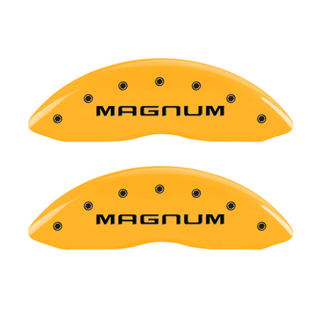 Couvre-étriers MGP 4 gravés avant et arrière finition jaune Magnum noir Char 2006 Dodge Charger