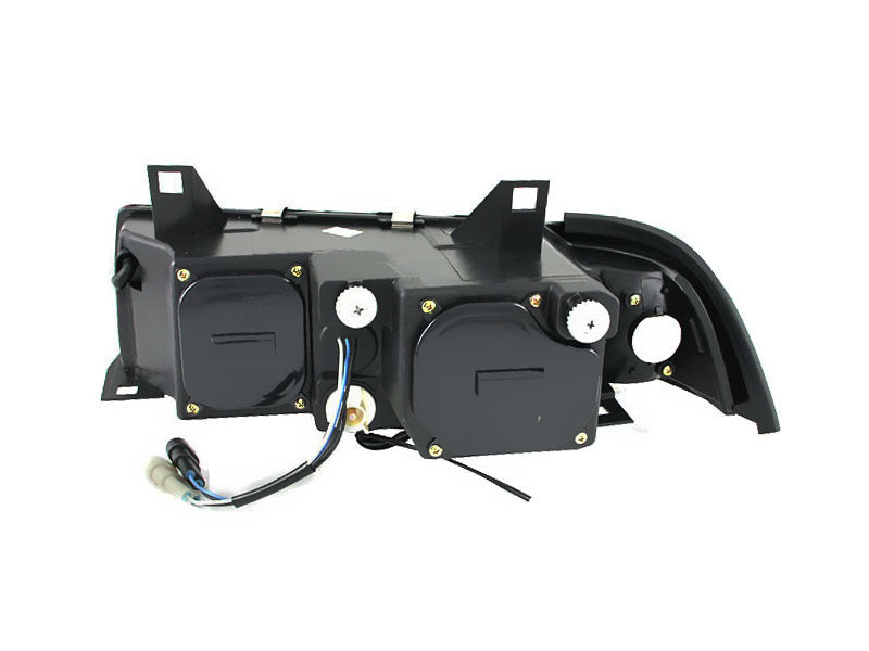 ANZO 1992-1998 BMW Série 3 E36 Phares de projecteur avec halo chromé G2 1 pièce