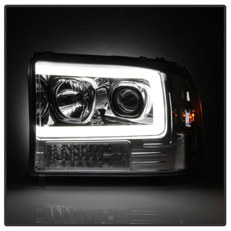 Phares de projecteur à barre lumineuse Spyder 99-04 Ford F-250 Super Duty - Chrome (PRO-YD-FF25099V2-LB-C)