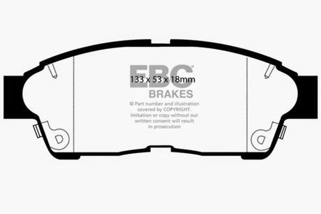Plaquettes de frein avant EBC 93-97 Geo Prizm 1.6 Greenstuff