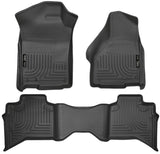 Revêtement de sol avant et deuxième siège noir Husky Liners 09-12 Dodge Ram 1500 Quad Cab WeatherBeater