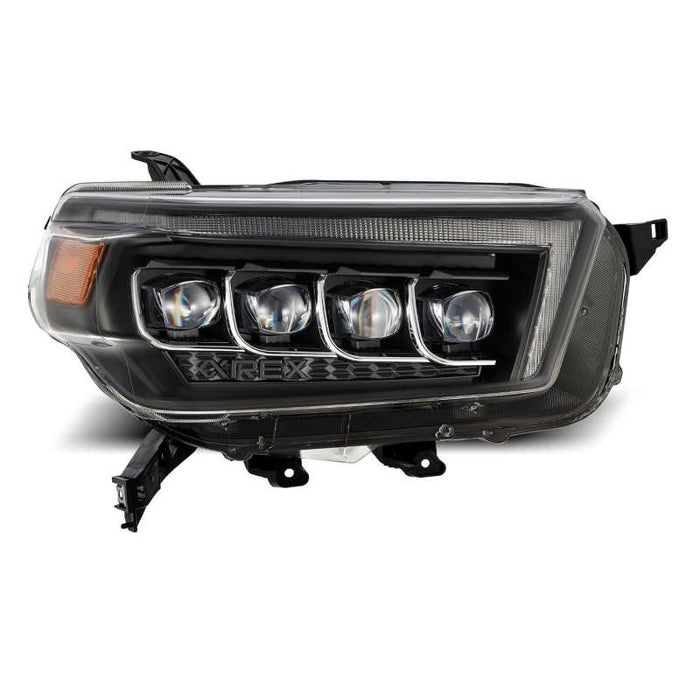 Phares de projecteur à LED AlphaRex 10-13 Toyota 4Runner NOVA de style planche noir avec signal Seq/DRL