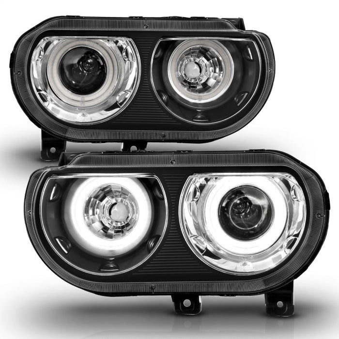 Phares de projecteur ANZO 2008-2014 Dodge Challenger avec halo noir (CCFL)