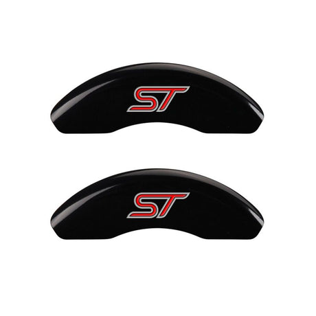 MGP 4 Caliper Covers Engraved Front & Rear No bolts/ST Black finish silver ch