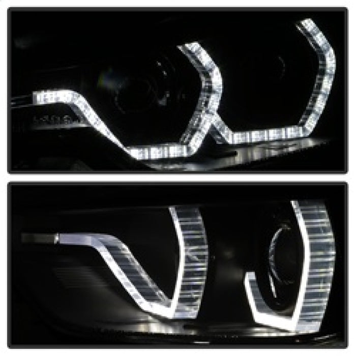 Phares de projecteur Spyder 12-14 BMW F30 Série 3 4DR - LED DRL - Fumée noire PRO-YD-BMWF3012-DRL-BSM